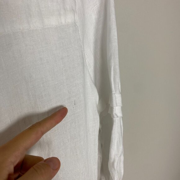 Tyler Boe Meghan Linen Tiered Midi Dress Womens XS Oversized Cottagecore - Picture 10 of 12